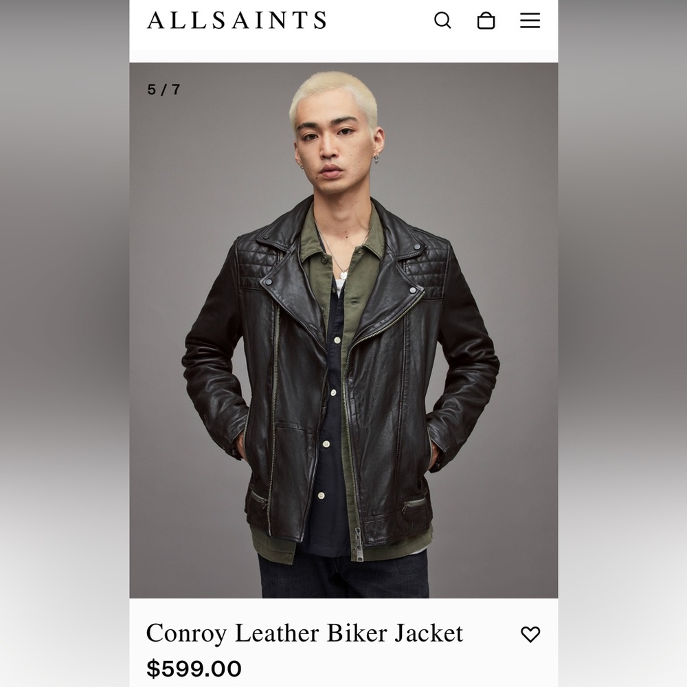 ALL SAINTS Conroy Leather Biker Jacket
